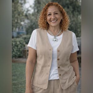 Beige Button-Up Vest